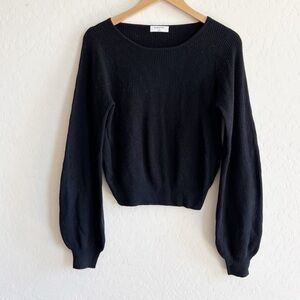 Black Ribbed Knit Sweater